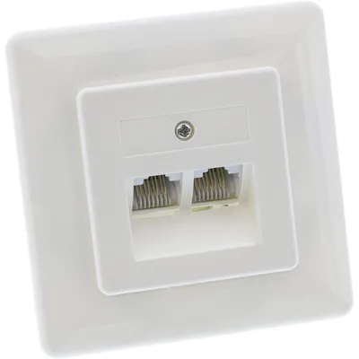 Produktbild von InLine ISDN Anschlussdose, 2x RJ45 BU, Unterputz, Schraubanschluss 2x 8-fach, 8,4 mm, 64 g, 90 mm, 90 mm, 50 mm, 84 g