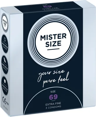Produktbild von 3er Mister Size Kondome 69mm - Gefühlsecht & Extra Feucht