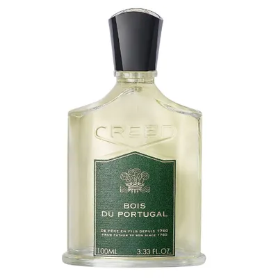 A clear, professional studio shot of a Creed Bois du Portugal Eau de Parfum bottle against a white background.