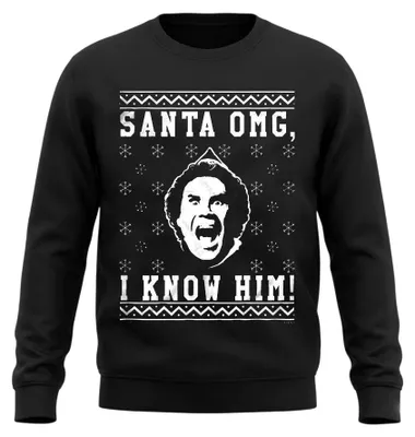 Produktbild von Elf - "OMG I Know Him" Sweatshirt für Herren/Damen Uni TV37721 (M) (Schwarz)