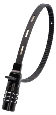 Zdjęcie produktu dla Zapięcie rowerowe FISCHER, specjalne zapięcie na linkę z zamkiem szyfrowym, do roweru, kasku lub nart, czarne, długość: 53 cm