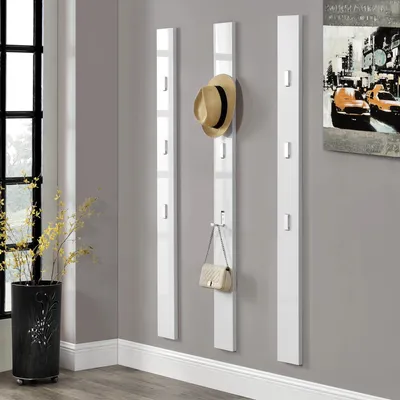 Immagine prodotto di In And OutdoorMatch Appendiabiti da parete Mya - Lucido - 170x15x25 cm - Bianco - Design moderno