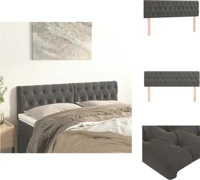 Immagine prodotto di vidaXL Testiere 2 pz. Velluto grigio scuro 72x7x78/88 cm - Testate e piedi
