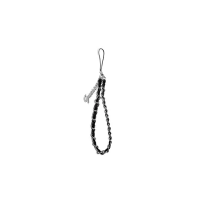 Immagine prodotto di Ciondolo Guess con cinturino del telefono nero/nero, catena di metallo e logo Charm