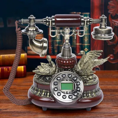 Obrázek produktu pro Stolní retro pevný telefon Vintage Display House Phone Nostalgie Stolní dekorace Swan