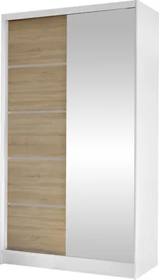 Produktbild von MIRJAN24 Schiebetürenschrank Diego III, Kleiderschrank, Stilvoll Schlafzimmer Garderobenschrank (Farbe: Weiß / Sonoma Eiche)