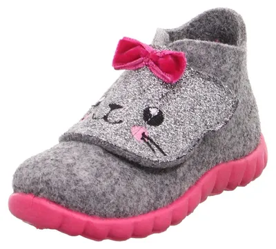 Produktbild von Superfit Baby - Mädchen Happy Hausschuh, Hellgrau Pink 2500, 19 EU