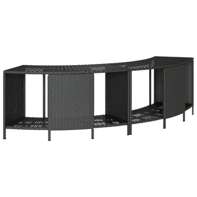 Image de vidaXL Étagères d'extérieur pour spa 2 pcs. noir Poly rotin