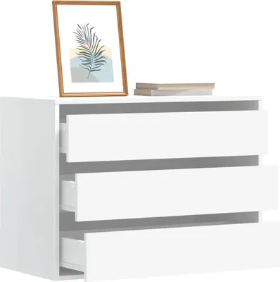 Produktbild von vidaXL Komoda z szufladami biała 80x41x58 cm materiał drewnopochodny