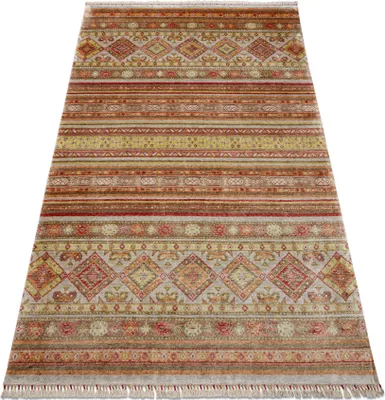 Produktbild von HERIZ A0986B Teppich Orientalisch beige / burgund - Bambusgarn, exklusiv, stilvoll beige 200x290 cm