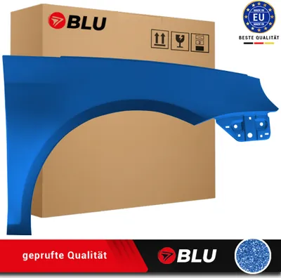 Zdjęcie produktu dla BLU Błotnik pasujący do VW Volkswagen Eos LR5Z Prawy Niebieski RisingBlau | 2006-2015 | Przedni Przód | Lakierowany | Gotowy do montażu | Stal