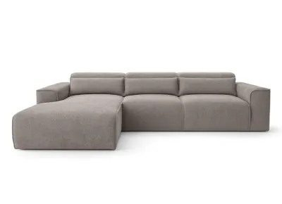 Produktbild von AX LIVING Wohnlandschaft mit Schlaffunktion Ruyam Hellbraun Sofa 310 cm L