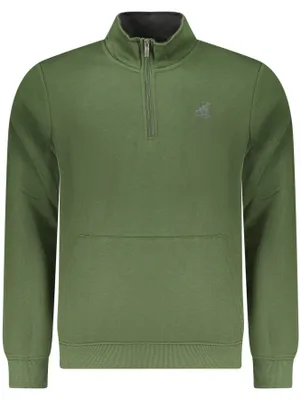 Produktbild von Stilvolles Herren Sweatshirt in Grün mit halbem Reißverschluss