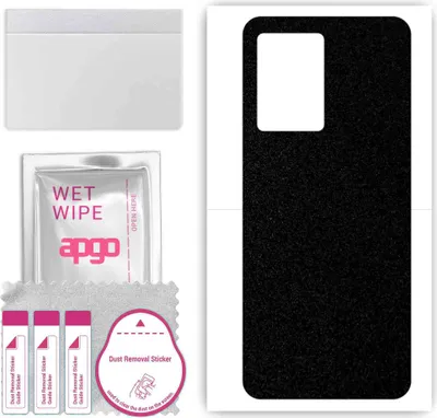 Produktbild von apgo Rückseite Schutzfolie, Skin, kompatibel mit Realme Narzo 50 Pro 5G, Hinten Displayschutzfolie aus Vinylfolie, kratzfest, einfache Montage - Mattschwarz