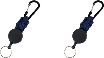 Image de INF Pack de 2 porte-clés rétractables, porte-clés robuste avec clip de ceinture Bleu marine