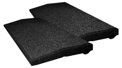 Produktbild von Bordsteinrampe aus Gummigranulat 500 x 250 x 45 mm 2 Stück im Set Schwellenrampe Autorampe Überfahrrampe Auffahrrampe Farbe Schwarz
