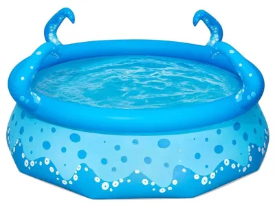 Produktbild von Zimilo Aufblasbarer Familienpool 274x76 cm, Kinderpool mit Wassersprinkler, Gartenpool mit Tritech Wänden und Schnellaufbau