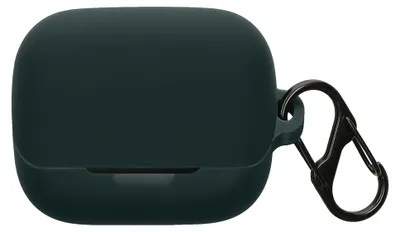 Produktbild von kwmobile Schutzhülle für Anker Soundcore K20i Hülle - TPU Silikon Case für Kopfhörer Ladecase - stoßfestes Cover mit Karabiner - Dunkelgrün