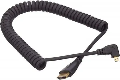 Produktbild von SYSTEM-S Micro HDMI Stecker Links Gewinkelt zu HDMI Kabel 50-80 cm