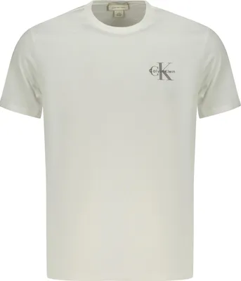 Image de T-shirt blanc à manches courtes et col rond pour homme, avec logo imprimé