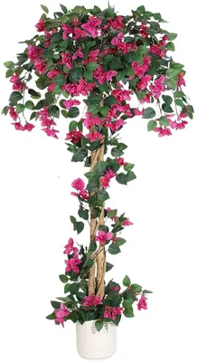 Produktbild von Künstlicher Bougainvillea Baum mit Topf 152 cm – Realistische Kunstpflanze für Innen & Außen – Rosa