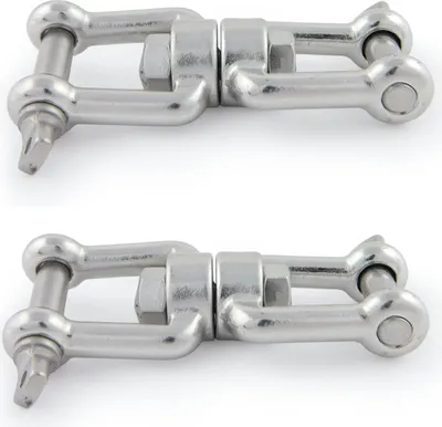 Produktbild von 2er Set Wirbelschäkel M8, Edelstahl, rostfrei, geschmiedet
