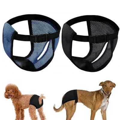 Produktbild von 2 Stück Hund Damenhöschen – Wiederverwendbare Läufigkeitshose für Hündinnen, verstellbar, atmungsaktiv und leicht, für Zuhause & Auto