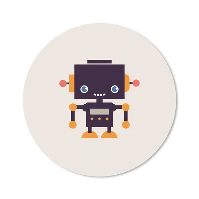 Produktbild von MuchoWow® Mauspad Mousepad Roboter - Antenne - Orange - Beige - Kind - Kinder 20x20 cm - Mousepads - Maus Mat - Pad - Mausunterlage - Schreibtischmatte