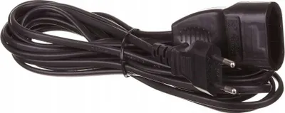 Image de Câble d'extension 1 prise 5m noir IP20 230V