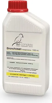 Produktbild von Bronchosan Flüssiges Ergänzungsfuttermittel für Vögel, Eukalyptus, zur Atemwegsbefreiung & Appetitanregung 1 L