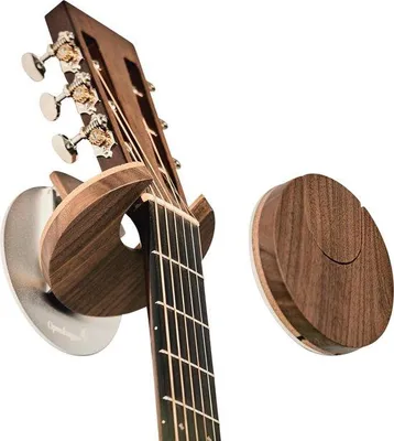 Image de Support pliable pour guitare, couleur noyer, compact