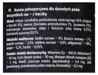 Zdjęcie produktu dla Dolina Noteci Rafi, Dorosły, Każda rasa, Gigant (> 45 kg), Maxi (26 - 44 kg), Średnie (11 - 25 kg), Mini (5 - 10 kg), XS (<4 kg), Kaczka, 400 g