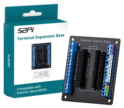 Terminal Expansion Base Board für Arduino Nano ESP32, Schraubklemmen, LED
