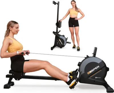 Produktbild von Hop-Sport Rudergerät für zuhause Aspen - Rudergerät mit Magnetbremssystem & 16 Widerstandsstufen, Rudermaschine max. Nutzergewicht 120kg
