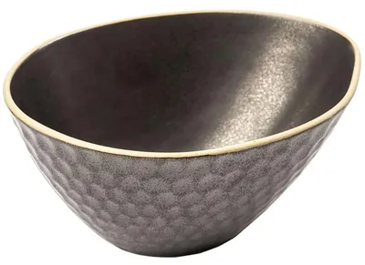 Produktbild von COMB round bowl medium - schwarz - 13x16,1x7,2cm - Stoneware