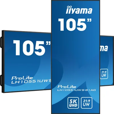 Produktbild von iiyama LH10551UWS-B1AG, Digital Signage Flachbildschirm, 2,66 m (104.7"), LED, 5120 x 2160 Pixel, 24/7
