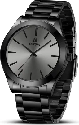 Image de Montre LN LENQIN pour hommes, acier inoxydable, montre-bracelet étanche à 30m, montre analogique à quartz, mode masculine, montres de loisirs pour hommes, montre élégante et durable