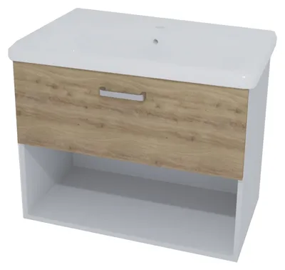 Imagen del producto de Mueble Kolpa EVELIN con lavabo, modelo OUE 80 II, color gris/roble