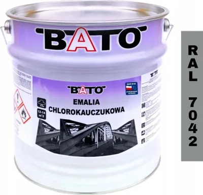 Zdjęcie produktu dla Emalia chlorokauczukowa Farba na metal BATO RAL 7042 SZARA 10L