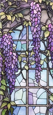 Produktbild von 1 Blatt bunte Fensterglasfolie, bunt, Vintage-Glasfenster-Aufkleber, Aufkleber für Küche, Schlafzimmer, Glastür, Heimdekoration
