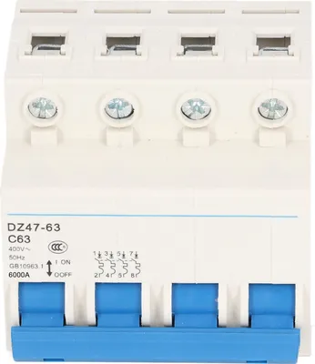 Obrázek produktu pro Miniaturní jistič,4pólový miniaturní jistič,Jistič,Jistič,Jistič,Spínač pro montáž na lištu DIN