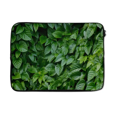 Produktbild von MuchoWow® Laptop Hülle 14 ZollGrüne Blätter Laptoptasche - Laptoptasche - Stoßsicher - Schutzhaube
