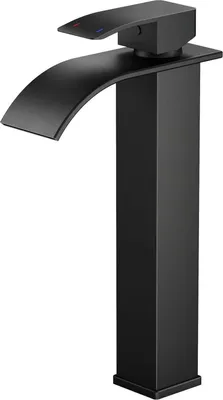Produktbild von FORIOUS Wasserfall Waschtischarmatur Schwarz mit Wassersparender Einhandbedienung