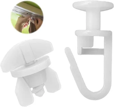 Immagine prodotto di Set di ganci universali per tende - 100 pezzi - Bianco
