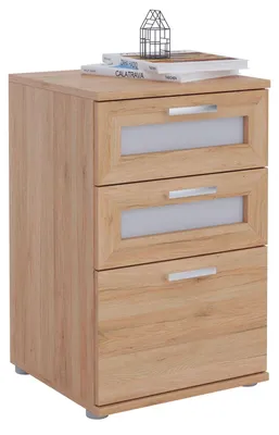 Produktbild von Nachttisch für Boxspringbetten Nachtschrank Nachtkommode MARIKE in San Remo, mit 3 Schubladen