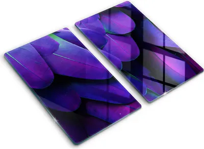 Produktbild von Glasschneideplatte - Herdabdeckplatte - 2x30x52 cm -Schneidebrett - Spritzschutz -Neonfedern