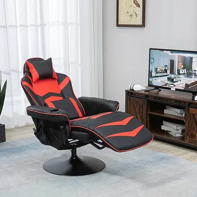 Produktbild von Gamingstuhl Gamingsessel Massagefunktion neigbare Lehne Fußstütze 120 kg