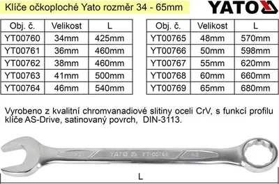 Obrázok produktu pre Yato YT-00765, Oceľ, 1 kusov