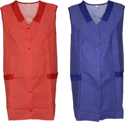 Produktbild von Kasack Kittel kurz Schürze 7/8- Kasack ohne Arm Baumwolle, Farbe:rot, Größe:52