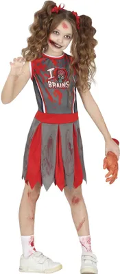 Immagine prodotto di Fiestas Guirca - Costume da cheerleader zombie per bambina FG1137 (116) (Grigio/Rosso)